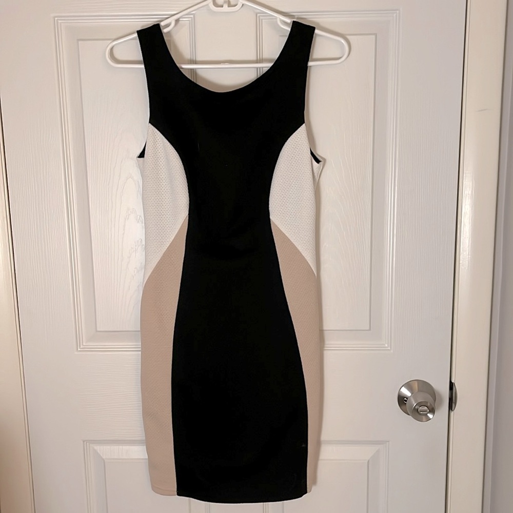 Low Back Colorblock Cocktail Mini Dress